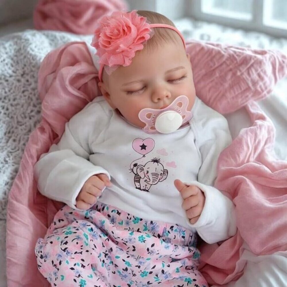 17" Lifelike Reborn Baby Doll Girl – Soft Vinyl, Poseable with Gift Set - Picture 7 of 9